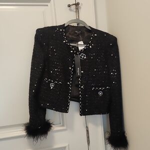 Black Sequin Women's Jacket by Beulah Syles